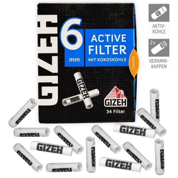 Gizeh Aktivkohlefilter Extra Slim Ø6mm 34 Stück 2